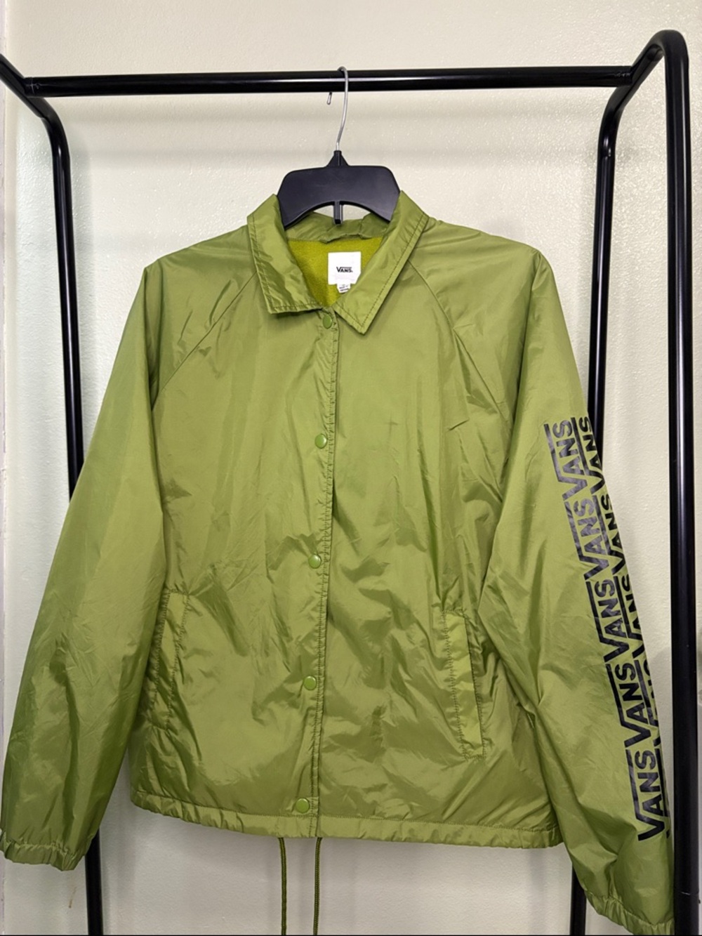 Vans Olive Green Logo Sleeve Utility Coach Jacket
